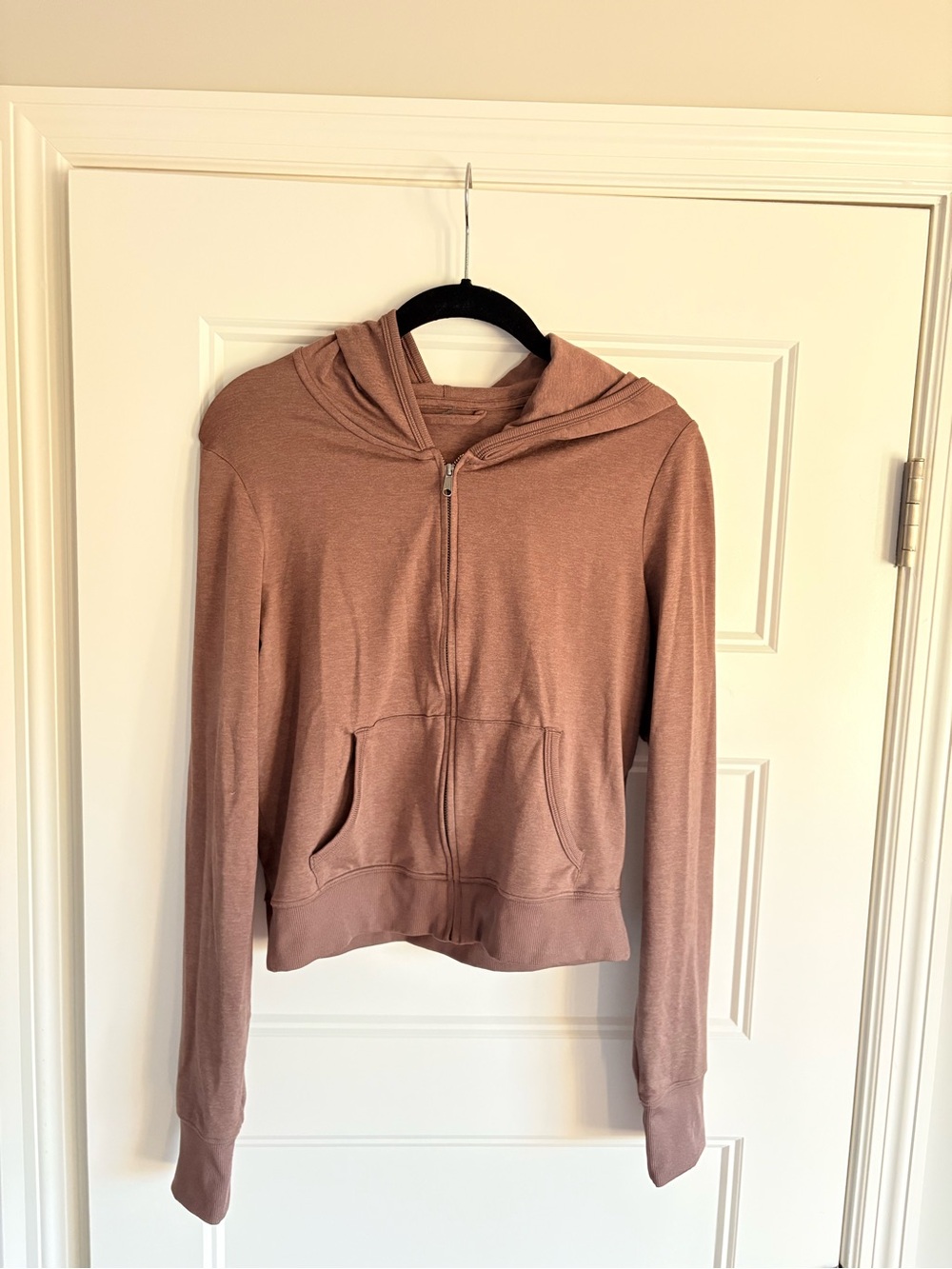Vuori Halo mini full zip hoodie, brown, size medium